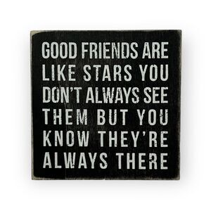 Primitives by Kathy Good Friends Black Wood Box with Hinged Lid Decor